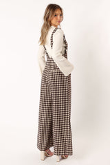 Jackson Jumpsuit - Tan Houndstooth