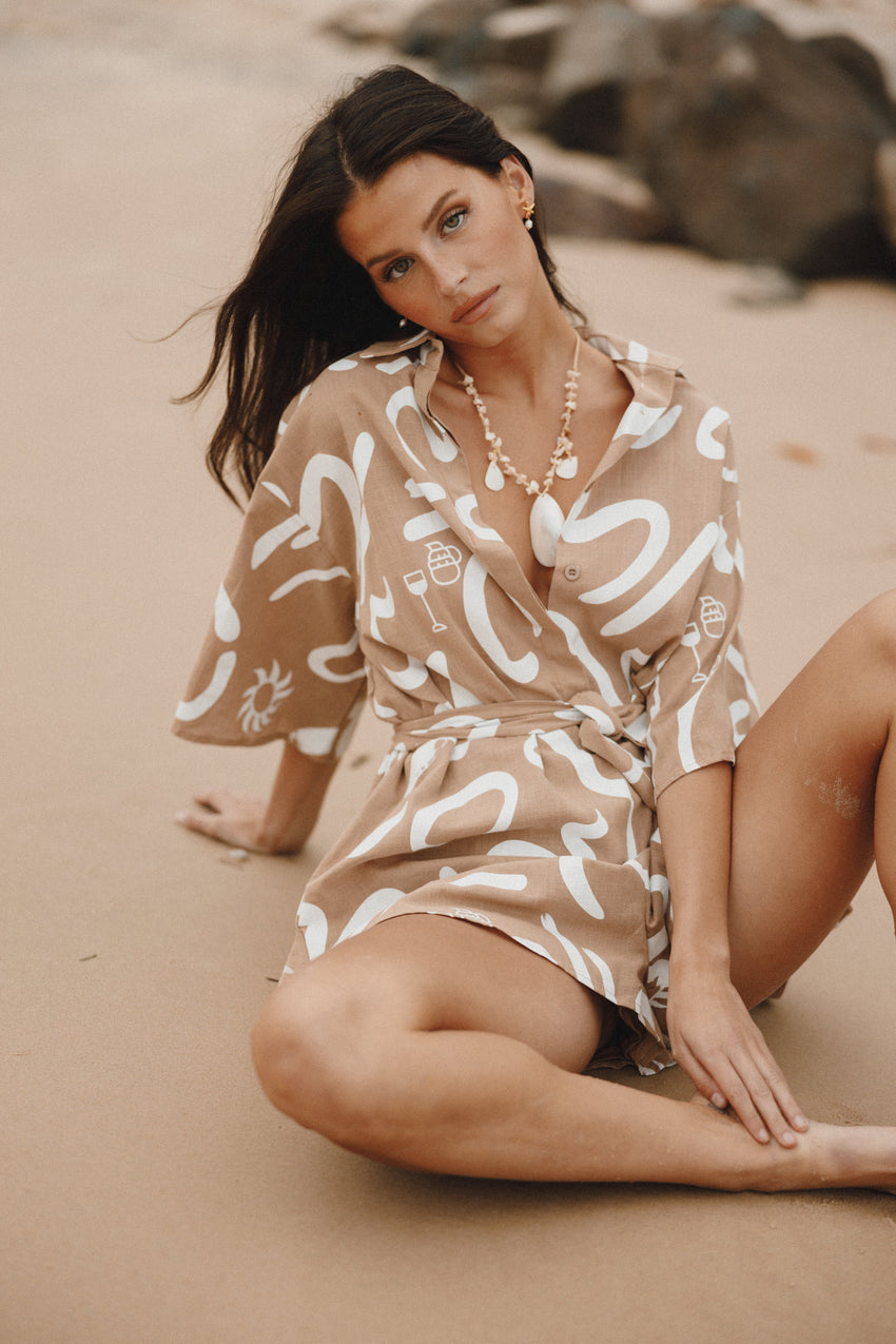 Kellie Romper - Tan