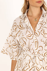 Kellie Romper - White/Beige