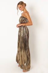 Kerry Pleat Jumpsuit - Gold