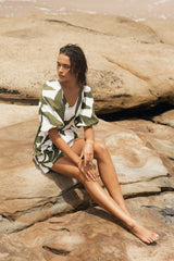 Matilda Romper - Olive Palm