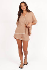 Essen Knit Short Set - Mocha Cream