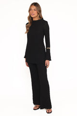 Gracie Lace Pant Set - Black