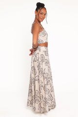 Kristy Maxi Skirt Set - Cream Shells