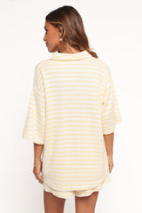 Sunny Knitted Short Set - Yellow Stripe