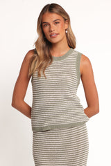 Arella Knit Top - Sage/Cream