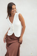 Davis Knit Vest - White