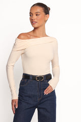 Liah Off Shoulder Knit Top - Cream
