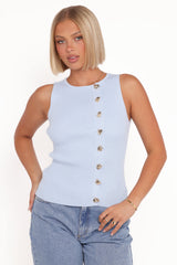 Lysa Knit Vest Top - Blue